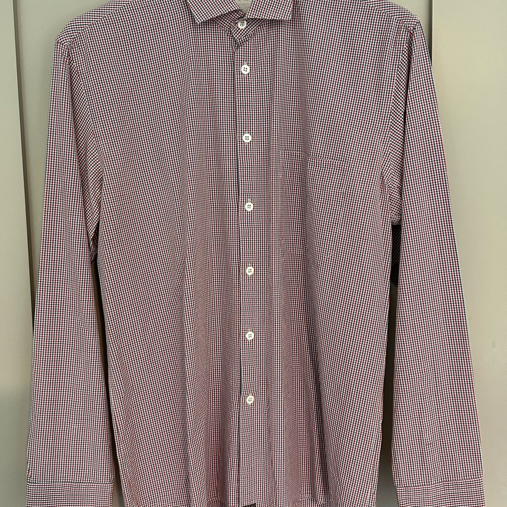 Billy Reid Red and White Checkered Shirt